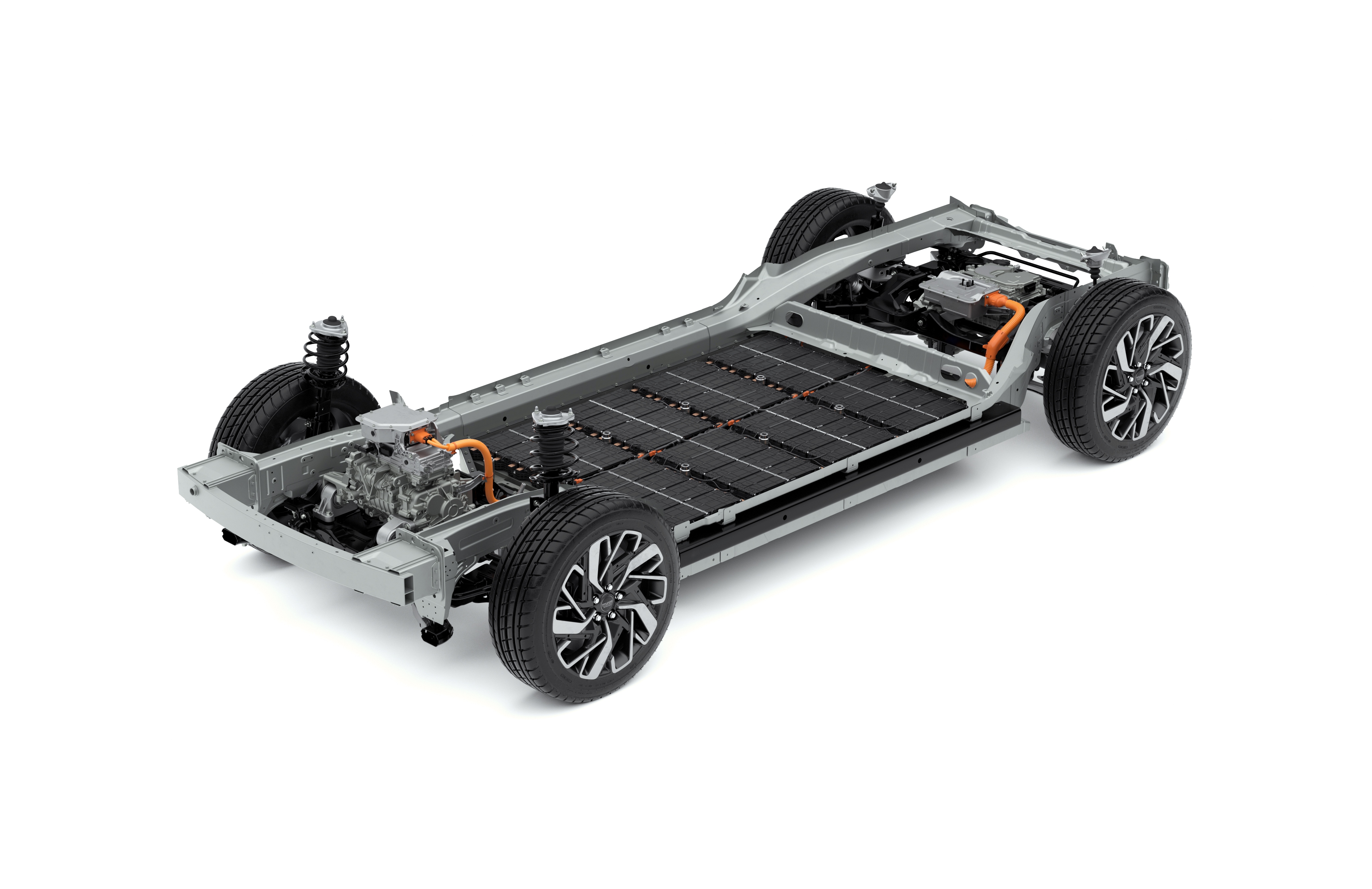 Chassis and Battery pack within the Hyundai Electric-Global Modular Platform (E-GMP).
